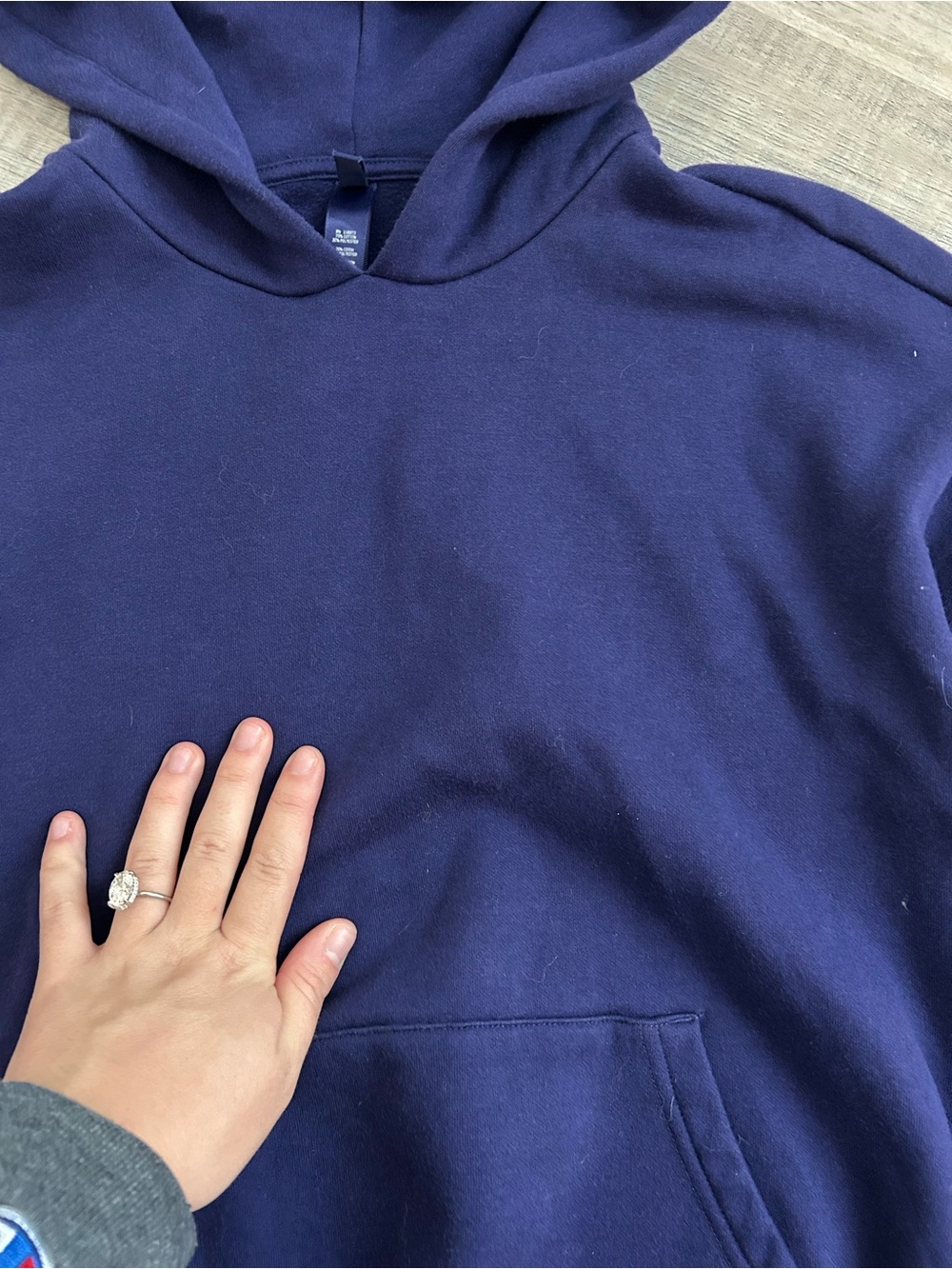 Skims Cotton Blend Fleece Classic Pullover Hoodie In Concord size Medium - Picture 3 of 6